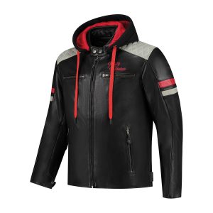 Rusty stitches jari hooded v2 zwart / grijs / rood